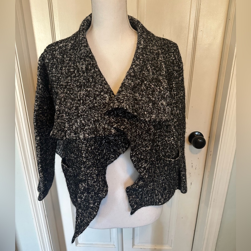 EILEEN FISHER Cardigan Organic Cotton Baby Alpaca Open Front Sweater Medium‎